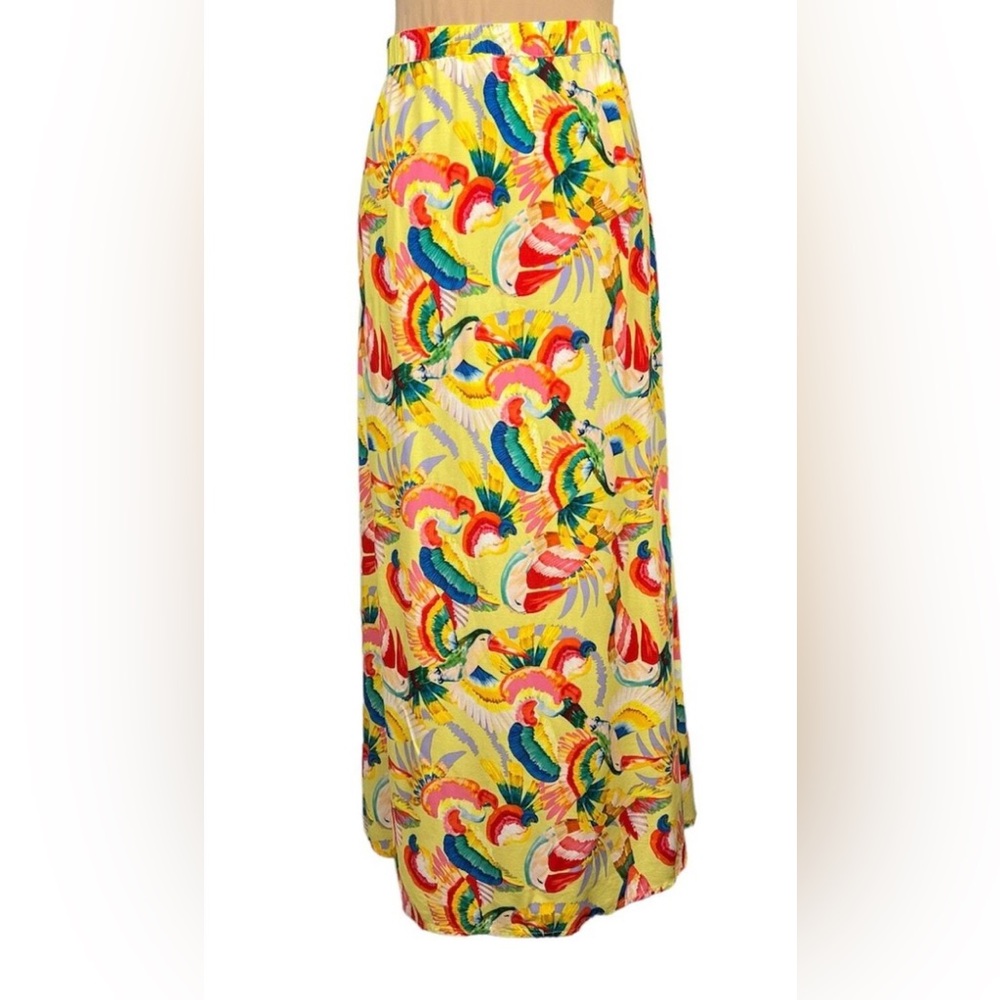 Philosophy -Tropical Parrot Maxi Skirt Size M. Viscose fabric
